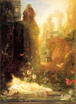  Simbolismo Arte - joven Moisés Simbolismo bíblico mitológico Gustave Moreau